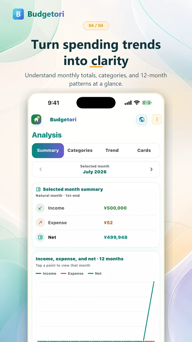 Budgetori monthly finance analysis
